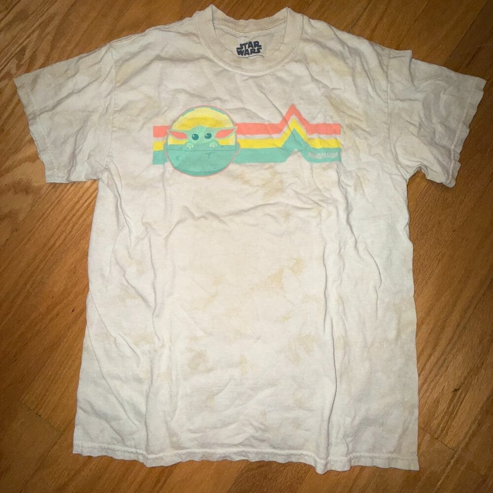 Star Wars Small The Mandalorian Rainbow Child Mineral Wash T-Shirt